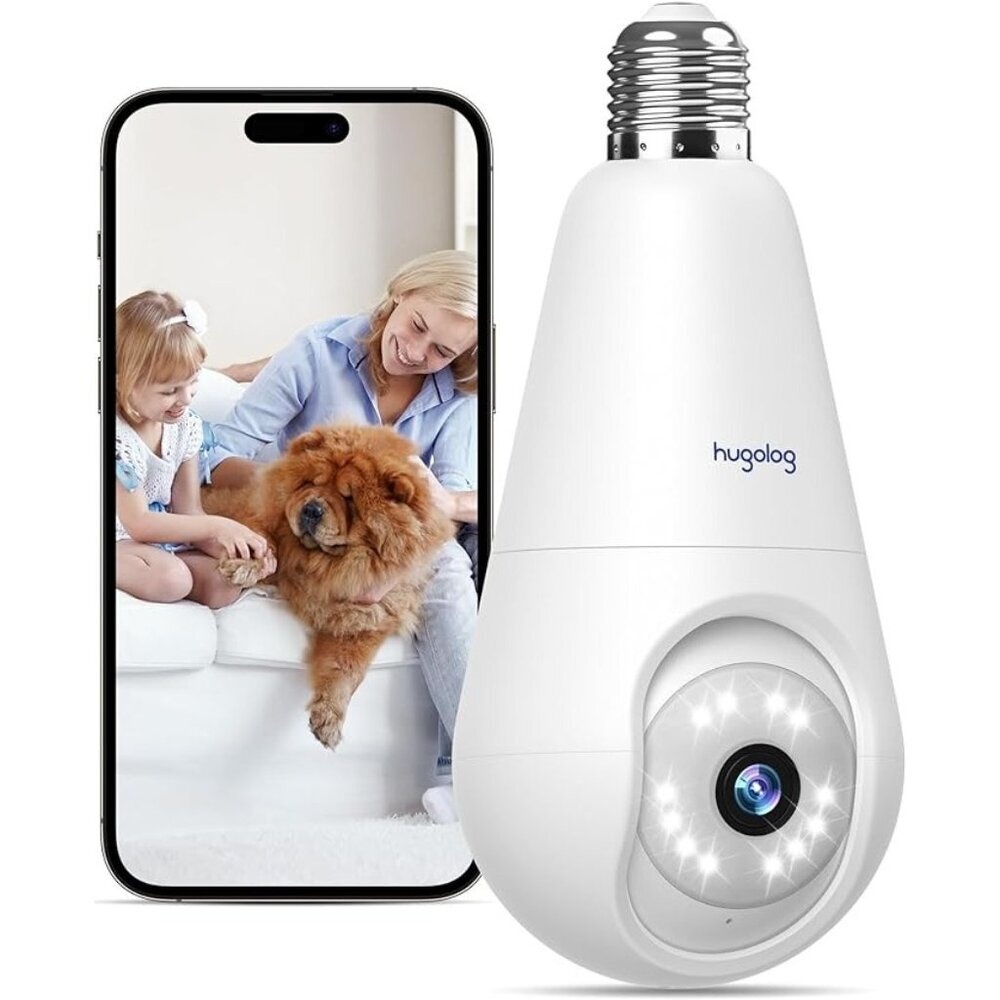 HUGO White Smart Bulb Camera